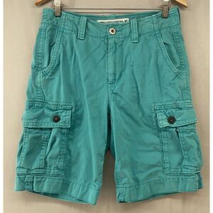 American Eagle Cargo Shorts 30 Classicore  Aqua Blue Casual Summer Golf 10" Inse